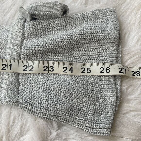 Ann Taylor LOFT Sweater Sz S Metallic Gray Sparkle Holiday Bell Sleeve Casual - Picture 9 of 9